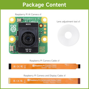 Cámara Raspberry Pi AI Waveshare Oficial 12MP IMX500 Sensor de visión inteligente 78,3 FOV