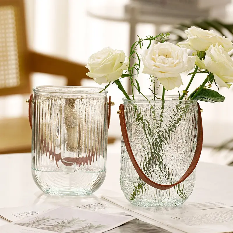 यूरोपीय आर्ट डेको डिज़ाइन ग्लास फूलदान अनियमित पानी गुलाब के फूल टेबल सजावट थोक घरेलू सामान और गृह सजावट
