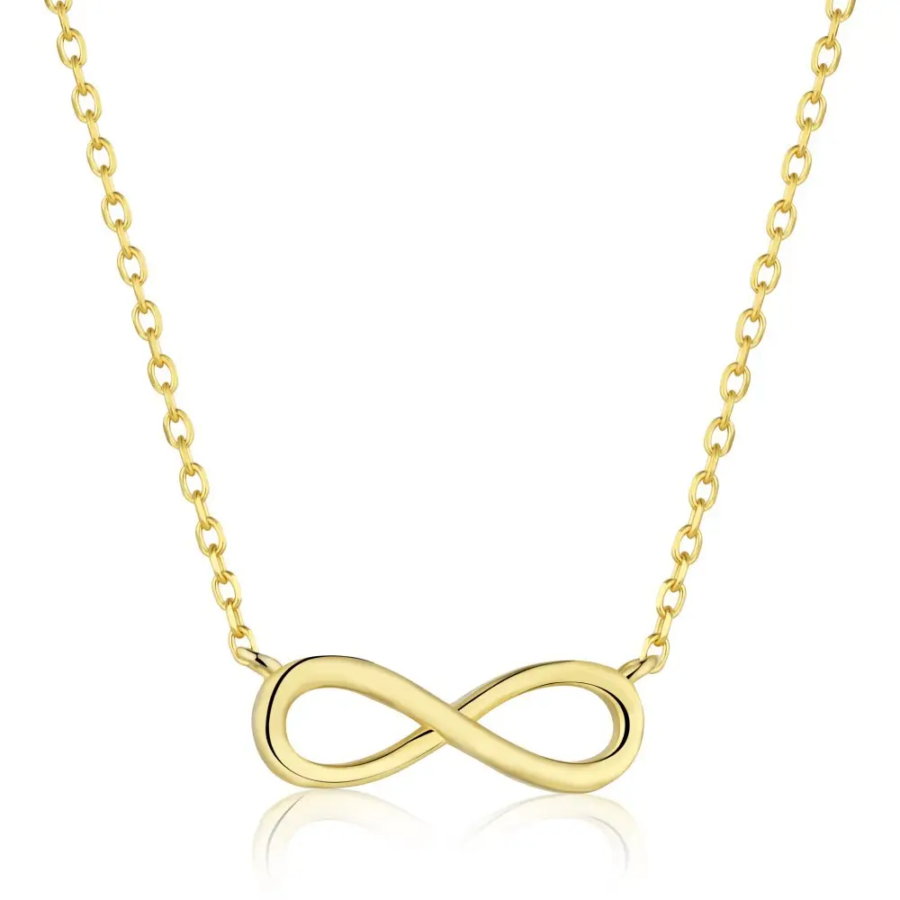 Colgante de símbolo infinito para mujer, collar de plata de ley S925 chapado en oro de 14K, cadena Infinity para fiesta