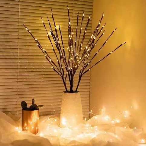 Deux guirlandes lumineuses à 20 LED - Lumière chaude à piles.