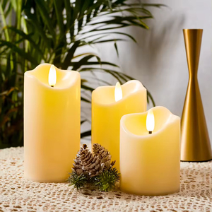 Battery Operated LED Candles Flickering Flameless Electric Candles with Remote and <strong>Timers</strong> Wax-Like Plastic Ivory Candles - Product Image 1