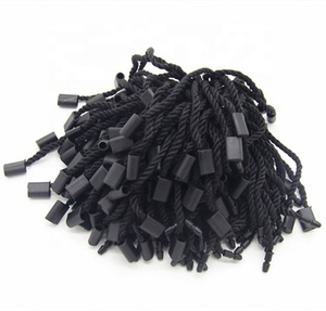Polyester Product <strong>String</strong> Luxury Cloth <strong>Tags</strong> Seal <strong>String</strong> With Embossed logo <strong>Plastic</strong> Seal Hang <strong>Tag</strong> <strong>String</strong>