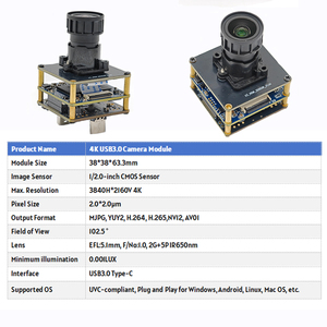 符合工业用途的8MP OS08A10传感器4K USB3.0即插即用相机模块60FPS FF/MF无驱动UVC协议-C型 - Product Image 3