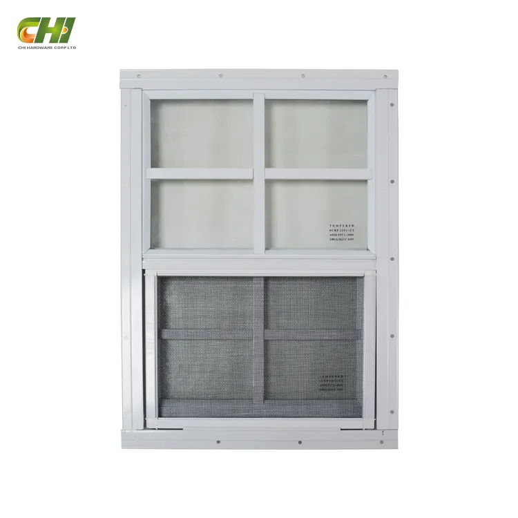 Ventana de Marco colgante de doble acristalamiento, estilo americano, ventana de aluminio Vertical hacia arriba y hacia abajo, corredera