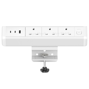 เต้ารับไฟฟ้า PD 65W แบบ C 15A clampon desktope เฟอร์นิเจอร์สีขาวมาตรฐาน UK ถอดได้ - Product Image 3