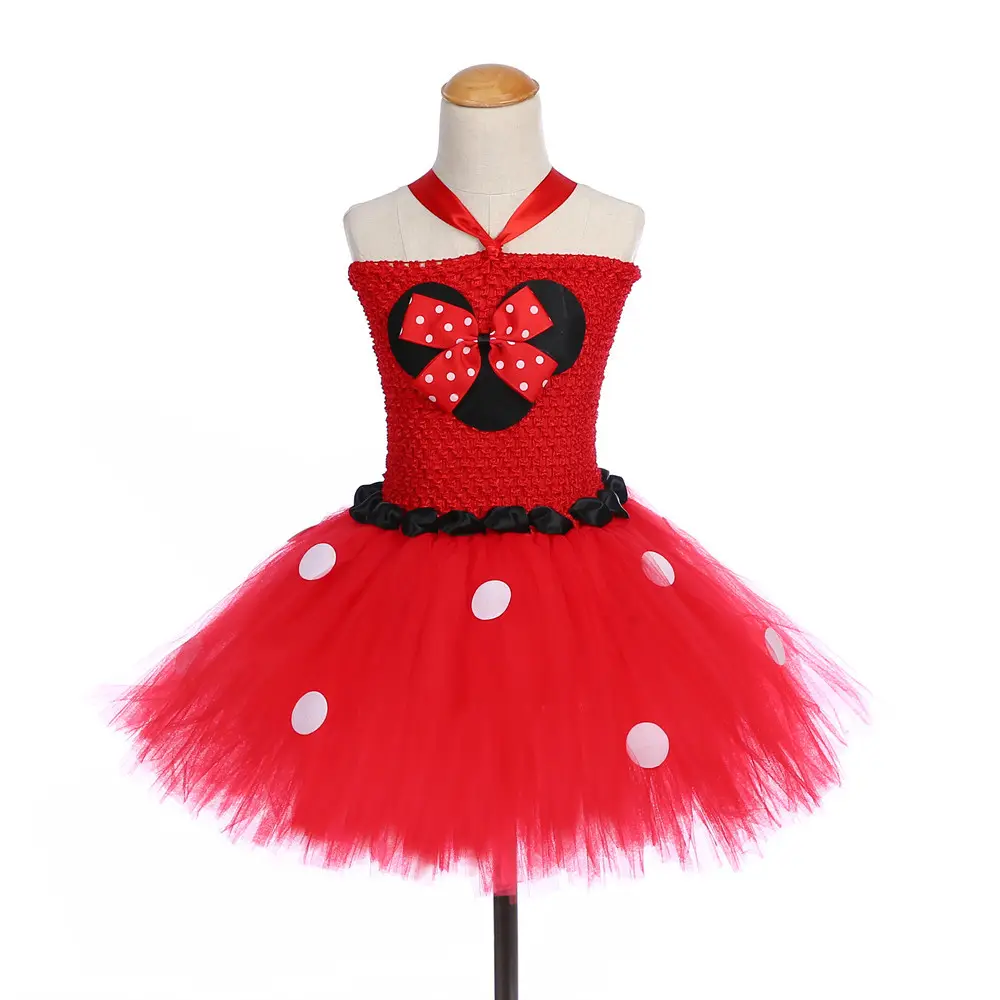 Vestido de verano de Minnie para niña, disfraz de Mickey, tutú de ratón, para fiesta de cumpleaños