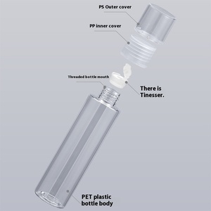 150毫升透明PET塑料化妆品包装瓶平肩双盖直肩纯露设计120毫升容量 - Product Image 3
