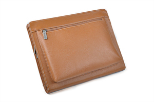 Executive Zippered Holder Leather Documents Organizer Agenda/Portfolio File <strong>Folder</strong> <strong>With</strong> Letter-<strong>Size</strong> <strong>Notepad</strong> and Pockets - Product Image 4