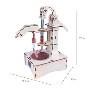 学生DIY科学ハンド油圧ポンプ物理STEM科学おもちゃ実験教材レバー原理アセンブリ - Product Image 1