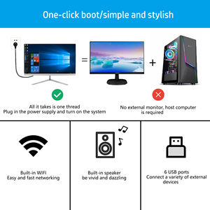 All in One Computers 24&quot; Core I7 10750H DDR4 16GB RAM 512GB SSD AIO Monoblock Desktop Computer Gaming <strong>Pc</strong> with UPS Battery - Product Image 6