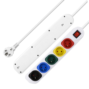 Colored <strong>Extension</strong> <strong>Socket</strong> With <strong>Multiple</strong> Switched Plugs 5 Gang French Power Strip Copper Material Electric <strong>Socket</strong> - Product Image 2