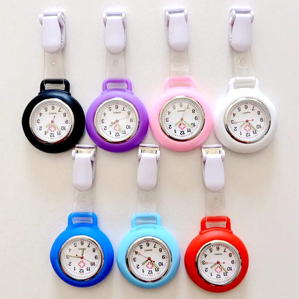 Medicina cuidado de la salud enfermera Doctor Hospital estudiantes de medicina Clips de silicona sólida en Simple FOB colgar relojes de bolsillo reloj regalos