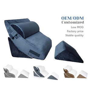 Bộ gối kê lưng chỉnh được bằng mút nhớt 4 món, gối hỗ trợ lưng để nằm trên giường, ngồi dậy sau phẫu thuật, ngủ - Product Image 1