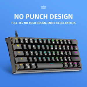 White <strong>Keyboard</strong> RGB 61 <strong>Keys</strong> PBT Gaming Usb Wired <strong>Light</strong> Led Gamer Mechanical <strong>Computer</strong> <strong>Keyboard</strong> - Product Image 6