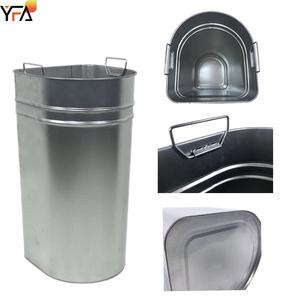 Contenedor de basura de acero inoxidable con tapa abierta, cubo de basura con 2 compartimentos, con cilindro interno galvanizado - Product Image 4