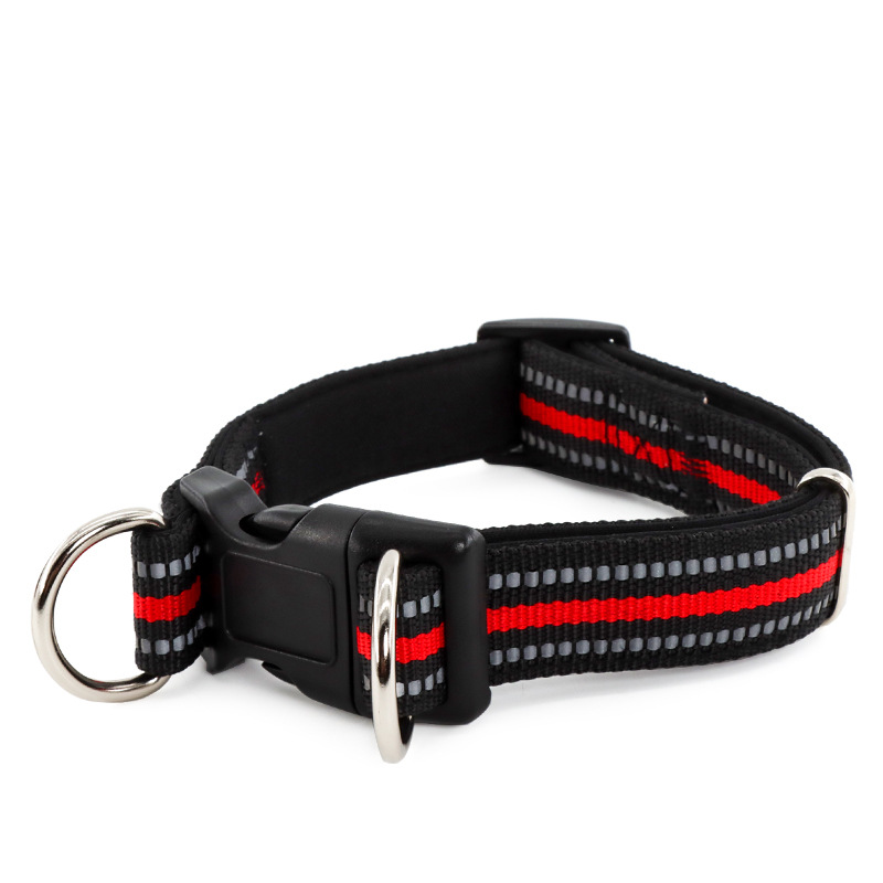 Collier réfléchissant à double anneau en D - rouge