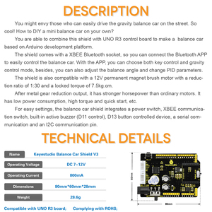 Keyestudio equilibrio auto scudo V3 modulo compatibile per arduino bilanciamento auto motorizzazione - Product Image 6