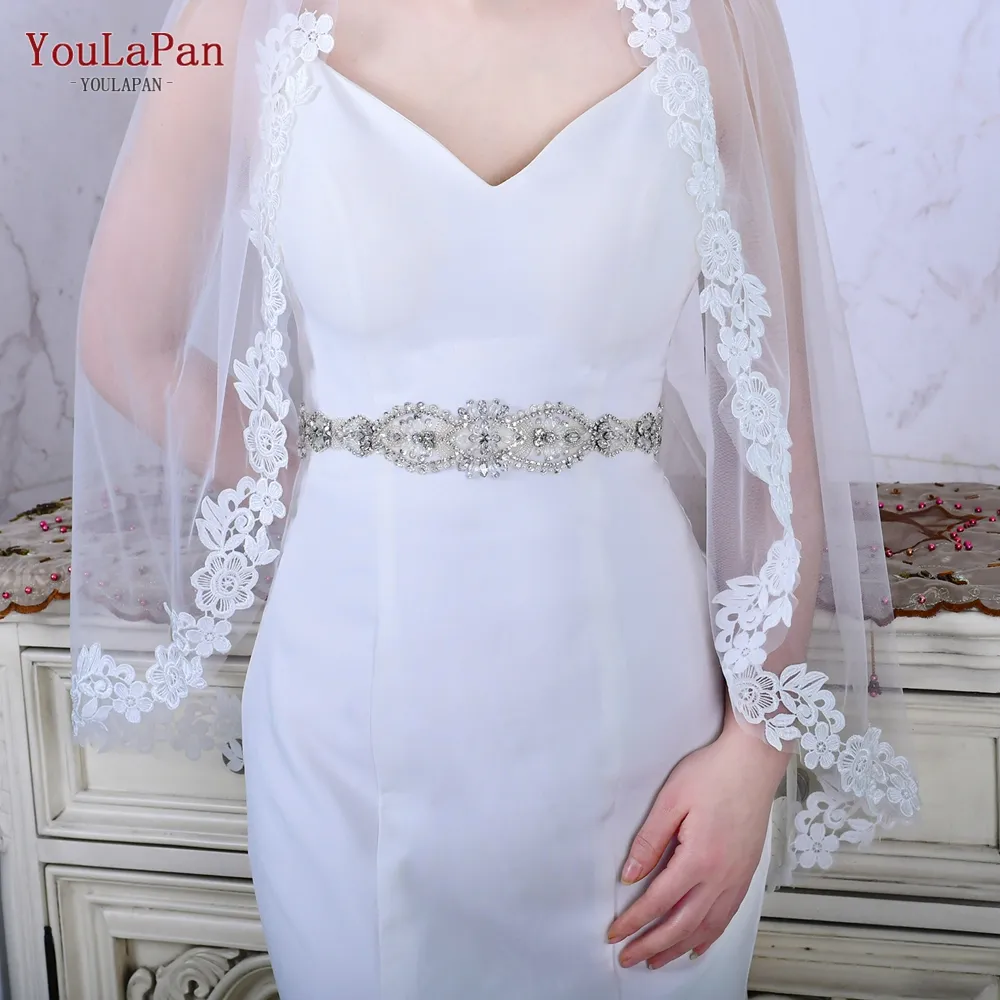 YouLaPan-Cinturón de boda S234 con diamantes de imitación para mujer, cinturón nupcial con cristales
