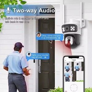 QX114 T6 4KHDデュアルレンズスマートセキュリティカメラWifiナイトビジョン屋外防水PTZカメラ人間検出APPアラート - Product Image 3