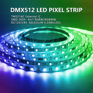 DMX indirizzabile DMX512 LED Pixel Light Strip RGBW RGBWW 4 in 1 SMD 5050 IC esterno TM512AC DC 12V 24V 60leds/M 5M IP20 65 67 68 - Product Image 2