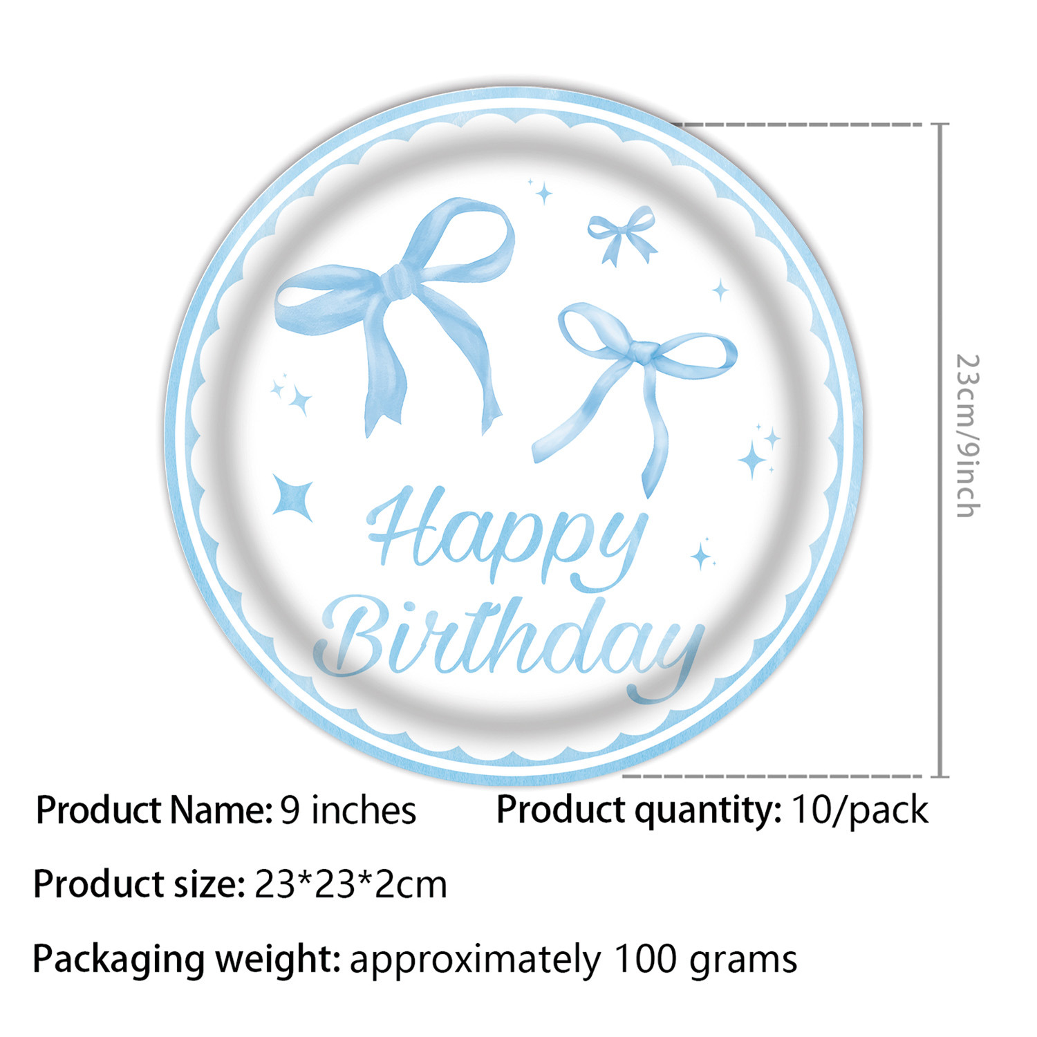 9 pouces plaque 10p-bow