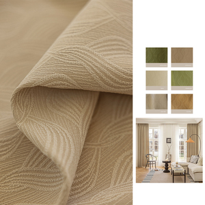 Nhà Máy Bán buôn Cửa Sổ Màu Be Jacquard màn rèm vải polyester nổi Rèm vải cuộn - Product Image 1