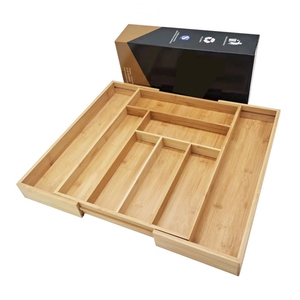 Bán Buôn Tùy Chỉnh Có Thể Điều Chỉnh Dao Kéo Khay Bạc Tổ Chức Tre Nhà Bếp Mở Rộng Ngăn Kéo Tổ Chức Cho Đồ Dùng Chủ - Product Image 1