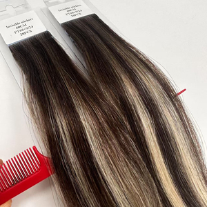 Doğal bakire uzantıları Remy örgü görünmez bant-yumuşak pürüzsüz Remy örgü 100% görünmez çinli insan saçı - Product Image 1