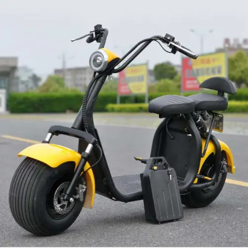 Citycoco-patinete eléctrico, scooter de 1500W, con asientos dobles/neumáticos anchos, barato
