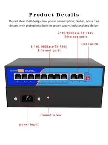 Nicht verwalteter PoE-Switch mit 8 Ports für kleine und geschäftliche Zwecke mit bis zu 30W PoE-Port-VLAN mit 100 Mbit/s pro Port - Product Image 6
