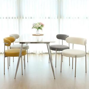 Fornitura produttore all'ingrosso sedile spesso imbottito in velluto tessuto sedia da pranzo per sala da pranzo mobili - Product Image 4