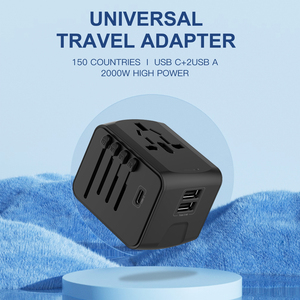 All One 2.4A World Power Type C USB <strong>Port</strong> Universal 2-USB Conversion Travel Charger with 5V/2A <strong>Input</strong> - Product Image 2