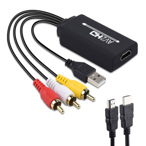Convertidor RCA a HDMI Adaptador compuesto a HDMI Compatible con 1080P PAL/NTSC Compatible con reproductores de DVD PS1 STB VHS VCR Blue-Ray - Product Image 5