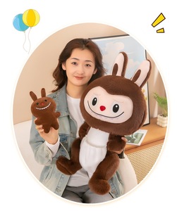 RuunJoy卡通松鼠Labubu毛绒玩具套装Kawaii可爱动漫毛绒爪娃娃柔软毛绒枕头新年礼品批发