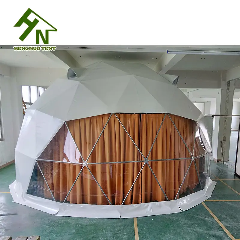 Tenda a cupola per hotel di lusso prefabbricata da campeggio rotonda in vendita, grandi cupole geo