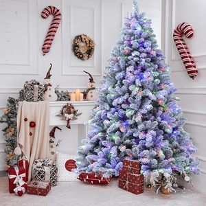 PE PVC Mixed Snow Artificial <strong>Tree</strong> White LED Christmas <strong>Tree</strong> with Led Lights and Snow Effect Christmas Ball <strong>Tree</strong> Ornaments - Product Image 2