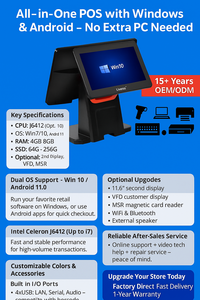 Liverdol All-in-One máy tính xách tay màn hình cảm ứng tiền mặt đăng ký <span class=keywords><strong>Android</strong></span> POS Hệ thống thiết bị đầu cuối với khách hàng hiển thị cho bán lẻ & nhà hàng - Product Image 4