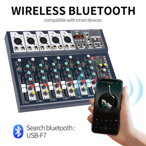 XTUGA F7 profesyonel 7-Channel ses mikseri USB MP3 çalar ile 3 marka EQ karıştırma konsolu 16 DSP DJ ses konsolu mikser - Product Image 3