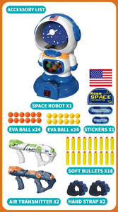 <strong>Space</strong> Robot Target Shooting Game for Kids - Includes 2 Air Toy Guns, LCD Score Recorder, and Electronic Target With Sound - Product Image 5