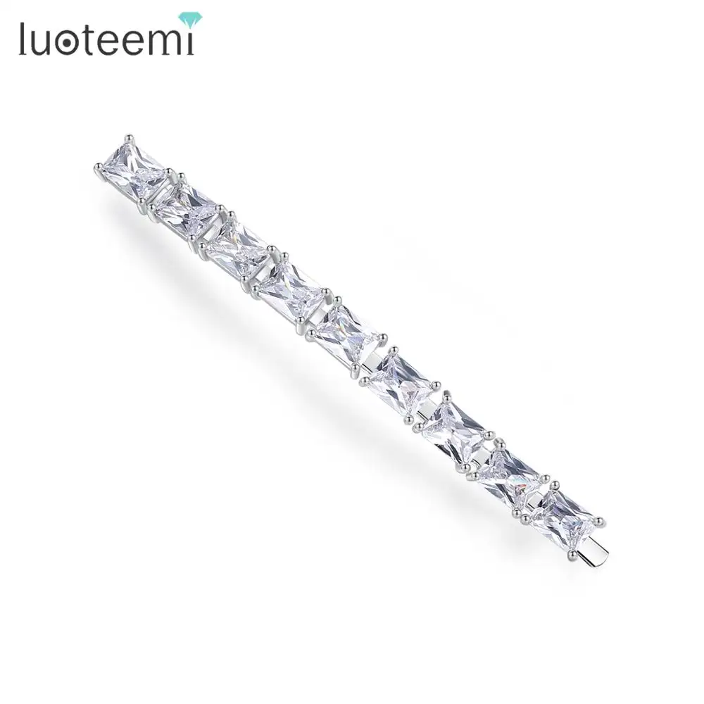 LUOTEEMI-accesorios para el cabello de circón con corte de cristal Simple para mujer, estilo coreano, diseño de regalo elegante, venta al por mayor