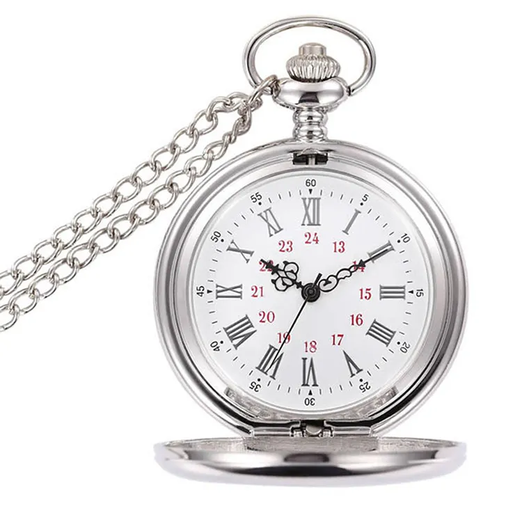Relógio de bolso para homens e mulheres, estilo europeu, suave, brilhante, moderno, colar, quartzo