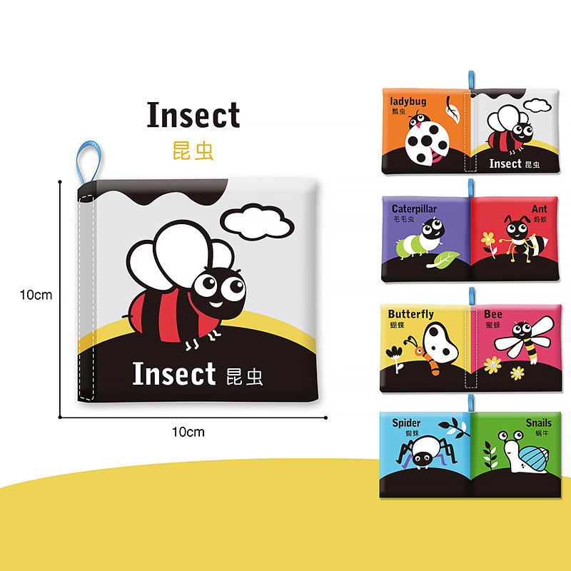 Libro de tela de insectos que contiene papel de sonido BB (bolsa OPP)