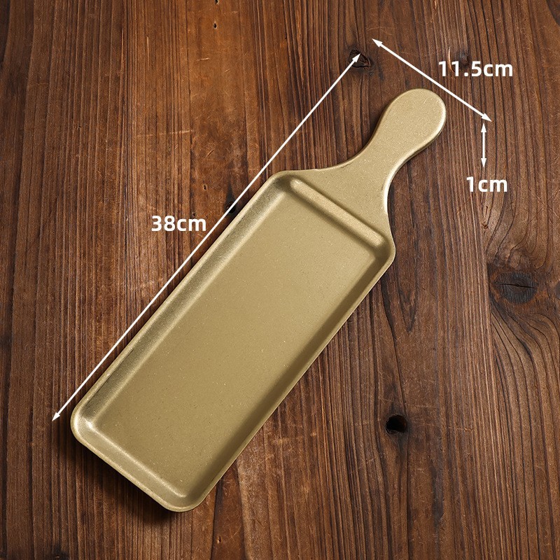 25x11.5cm Korean-style handle multi-purpose plate (retro gold)