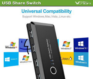 USBスイッチKVMスイッチUSB 2.0 3.0プリンタボックス2 in 4 Outコンピュータ - Product Image 3