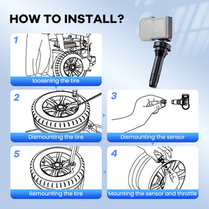 4 unids/set MUCAR VENU 5 TPMS Sensor Monitor de presión de neumáticos de coche probador 315MHz y 433MHz herramienta de reparación de neumáticos aprendizaje/activación/programación - Product Image 5