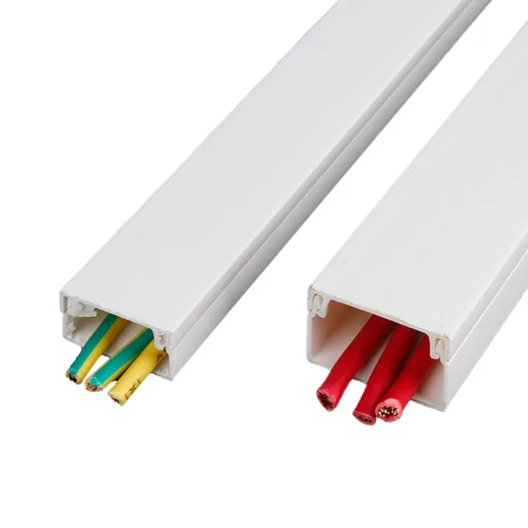 Conducto de cable de PVC de plástico blanco de tamaño completo resistente al fuego personalizado y canalización de cables para proteger cables
