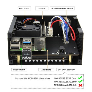 Per Raspberry Pi 4, custodia in metallo X825-C8 con interruttore di controllo dell'alimentazione e ventola di raffreddamento muta - Product Image 4