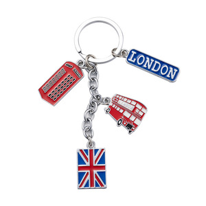 Fabrika emaye ben aşk londra anahtarlık birleşik krallık bayrağı anahtarlık turistik hediyelik telefon kutusu standında kolye anahtarlık - Product Image 2