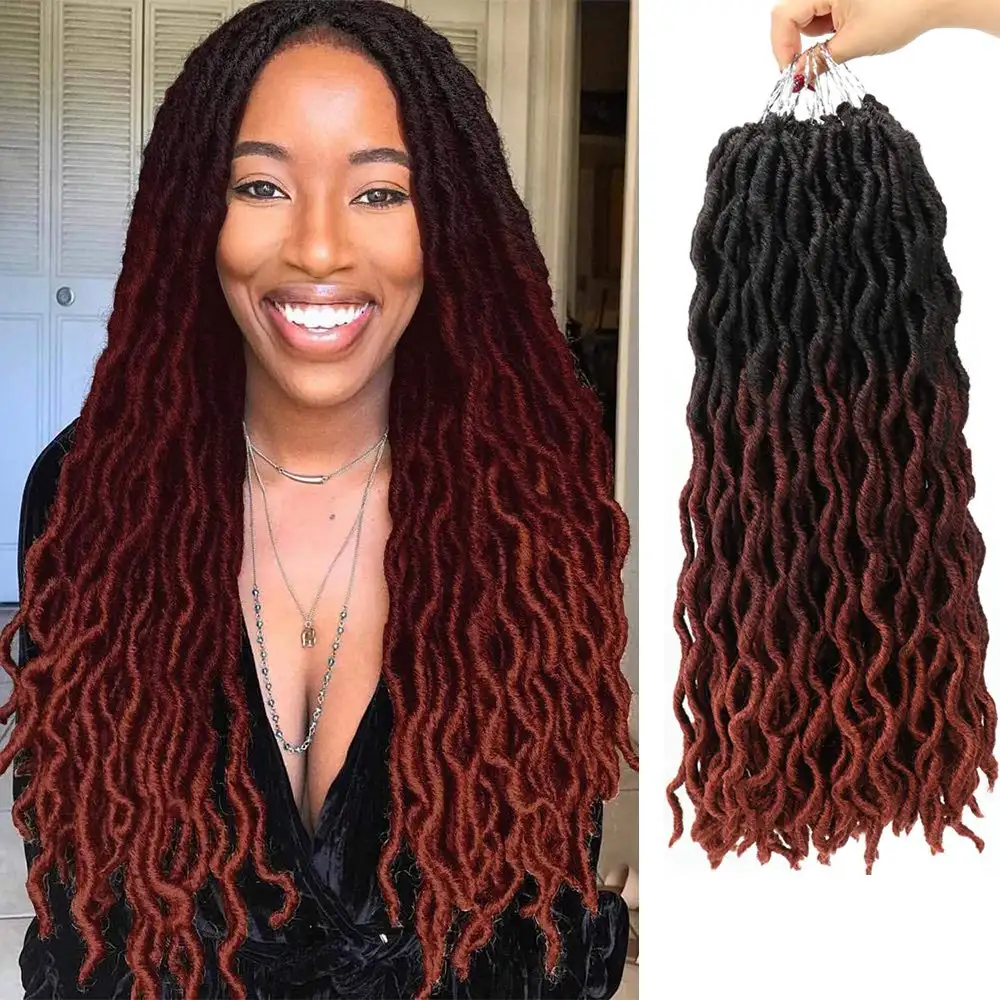 Venda quente de tranças de cabelo sintético, 24 polegadas, 18 suportes, ombre, dreadlock, tranças, gypsy, fechaduras, tipos de crochê, fechaduras