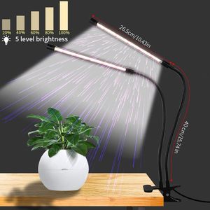 ไฟ LED สำหรับปลูกพืชแบบคลิปเต็มสเปกตรัมพร้อมไฟ LED สีแดงสีขาวสำหรับพืชในร่มหรี่แสงได้5ระดับปรับแสงอัตโนมัติเปิด/ปิดเวลา - Product Image 2